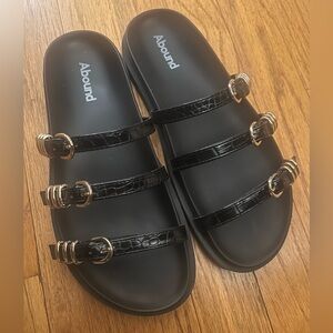 Abound Black Croc Slide Footbed Sandals